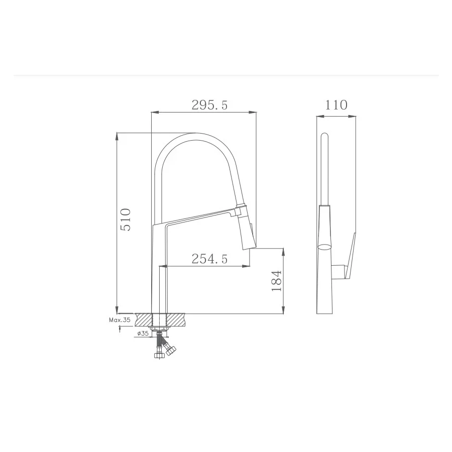 Смеситель Haiba для кухни гибкий HB73827