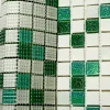 Мозаика Bonaparte Стеклянная мозаика Bellini 20х20 глянцевая бело-зеленая 32,7х32,7 см