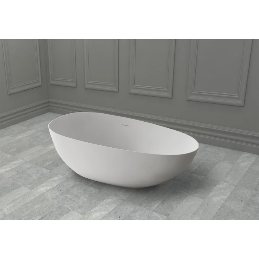 Ванна из искусственного камня Abber Stein белая матовая AS9611-1.7 170х80 см