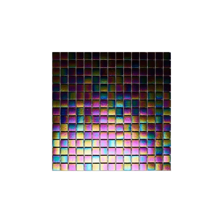 Стеклянная мозаика Rose Mosaic Rainbow сетка 2x2 глянцевая черная WB48 32,7х32,7 см