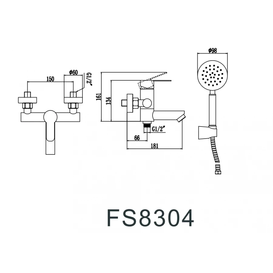 Смеситель для ванны Fmark FS8304H черный