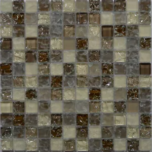 Мозаика Tonomosaic CC142 матовая глянцевая из стекла, кремовая, бежевая, белая 30*30 см