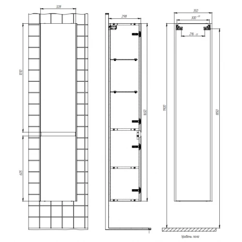 Пенал Creto Amelia 35 правый 14-1035G