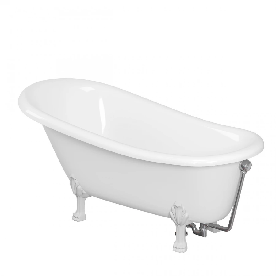 Ванна из литьевого мрамора Creto Corsica с белыми ножками 24-1111 170х80 см