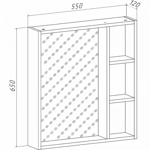 Зеркальный шкаф Runo Эко 55 универсальный 00-00001451