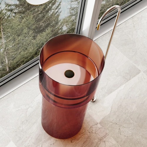 Раковина отдельностоящая прозрачная Abber Kristall AT2701Opal