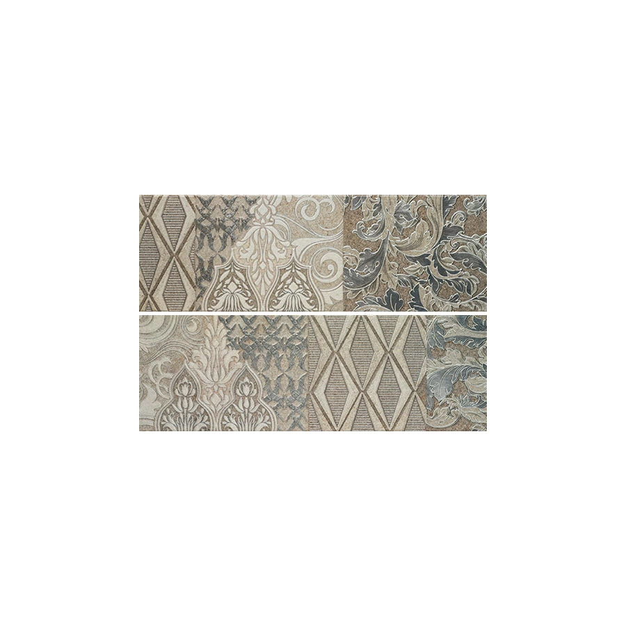 Панно Porcelanite Dos Ros. 7514 Composicion living II gris серый (компл. из 2- шт.) 25х75 см