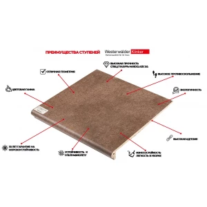 Ступень угловая Westerwalder Atrium Mocca Eckflorentiner 243155518/WKS31180 E 32x32 см