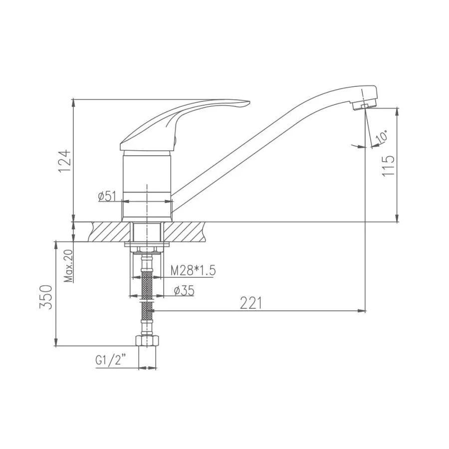 Смеситель для кухни Haiba HB4921