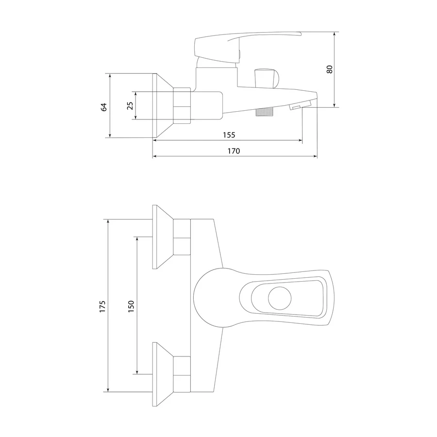 Смеситель Славен для ванны с коротким литым изливом СЛ-ОД-Ц33