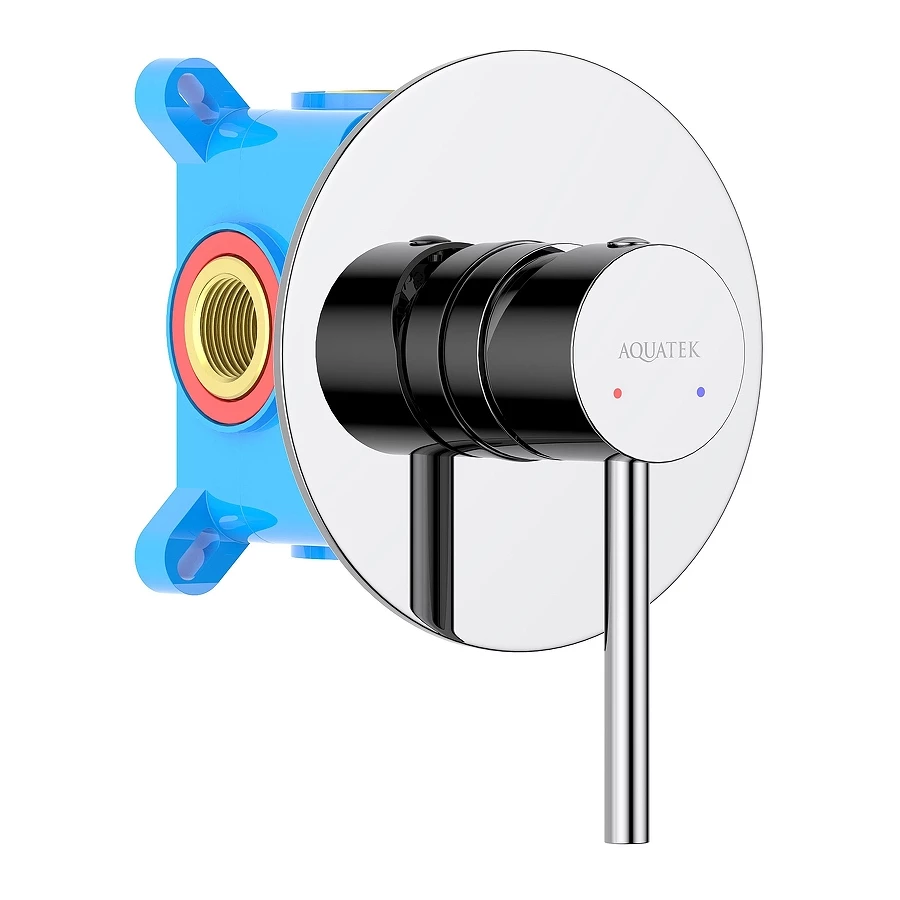 Смеситель Aquatek Европа для душа внешняя и скрытая часть хром AQ1366CR