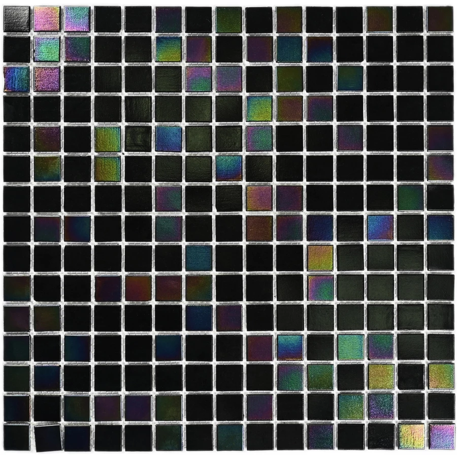 Мозаика Bonaparte Стеклянная мозаика Filo 20х20 глянцевая черная 32,7х32,7 см