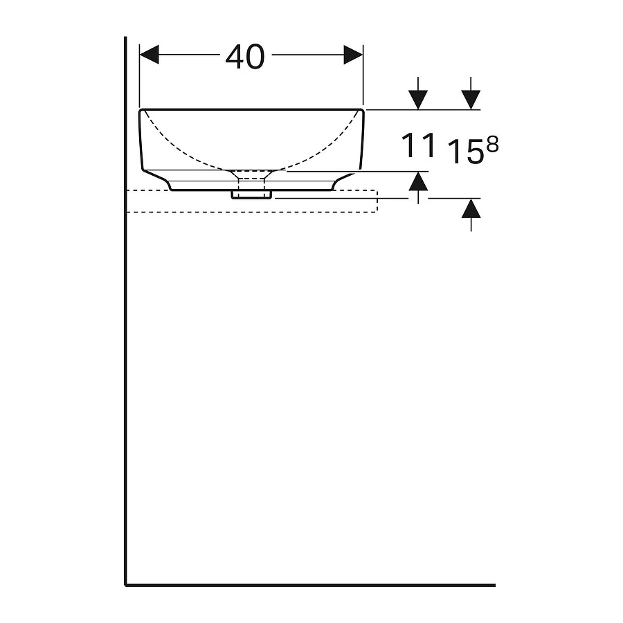 Раковина накладная Geberit VariForm 500.779.01.2 55x40 см