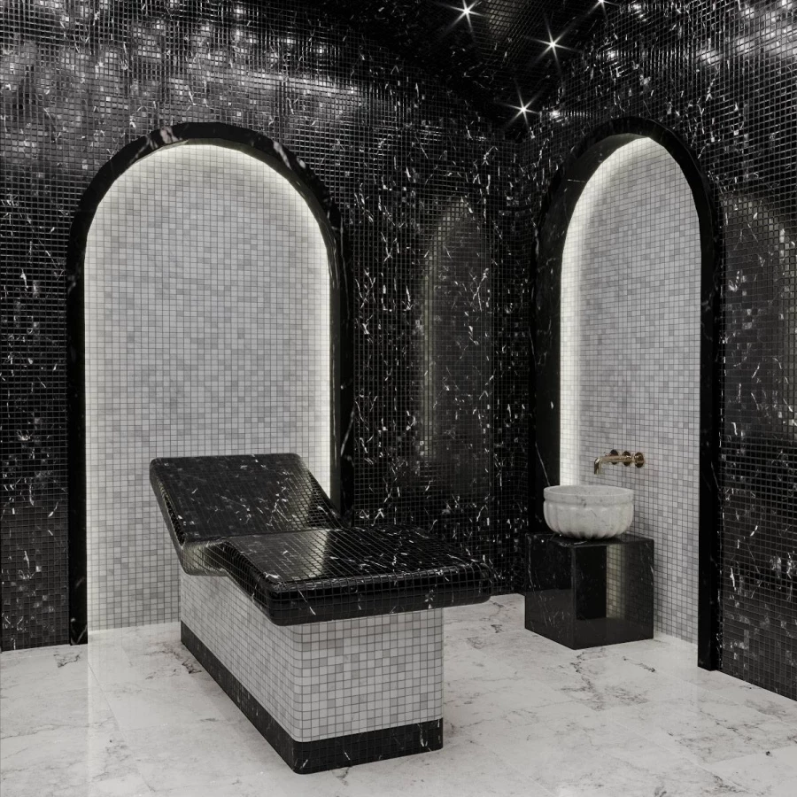 Мозаика Orro Mosaic Стоне Неро Марквина 30х30 полированная черная 30,5х30,5 см