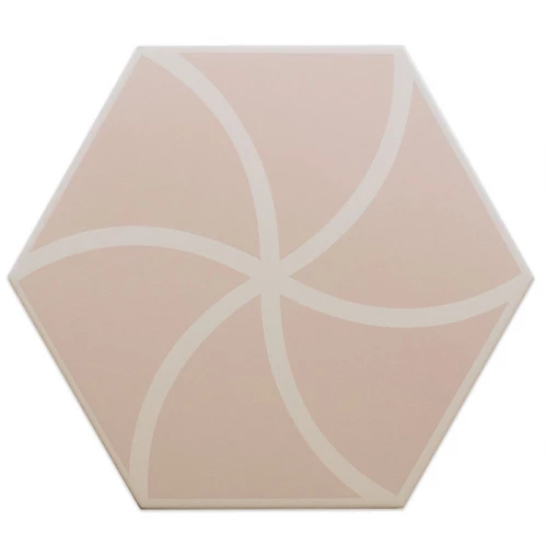 Керамогранит DNA Tiles Фэнси Wавес Пинк / Fancy Waves Pink матовый розовый 127015 23х20 см