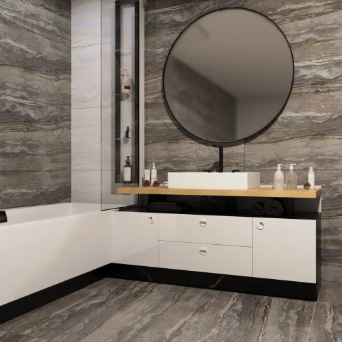 Керамогранит Buono Queen Nile River Sunset Carving матовый серый QVL4632C 120х60 см