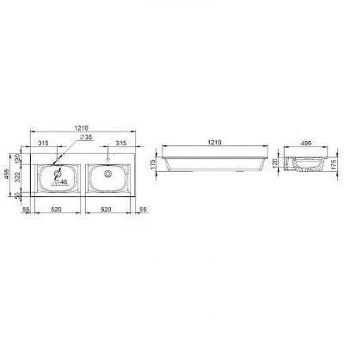 Раковина мебельная двойная Am Pm Spirit 2.0 M70AWCD1202WG 120 см