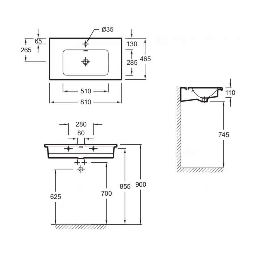 Раковина Jacob Delafon Vox EXAE112-00 81x46 см