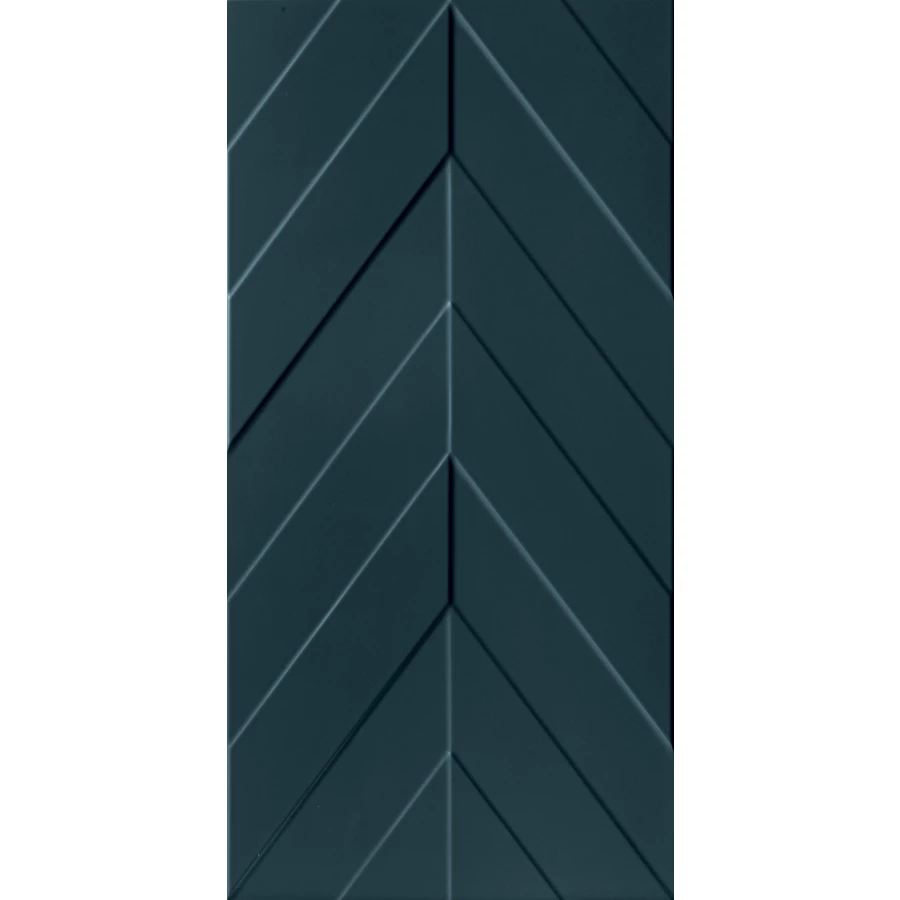Плитка настенная Marca Corona 4D Chevron Deep Blue Matt D734 80х40 см
