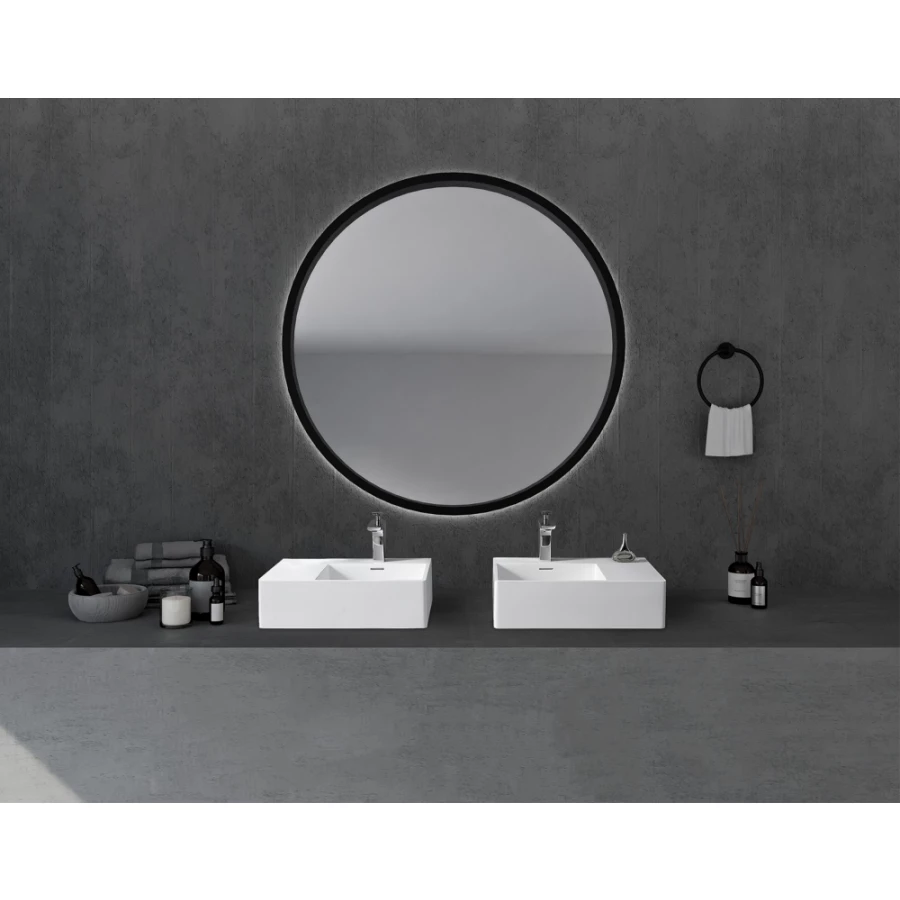 Раковина подвесная Abber Stein белая матовая AS2644 R 56 см