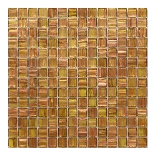 Стеклянная мозаика Rose Mosaic Gold Star сетка 2x2 глянцевая золотая G34(5) 32,7х32,7 см