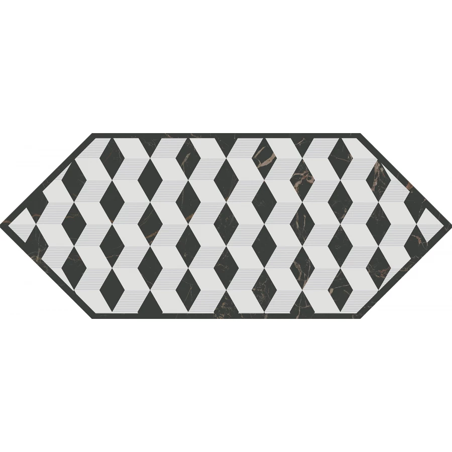 Декор Kerama Marazzi Келуш 4 черно-белый HGD\A483\35006 34х14 см
