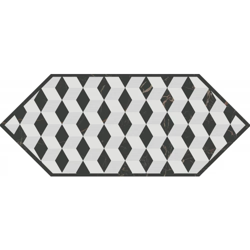 Декор Kerama Marazzi Келуш 4 черно-белый HGD\A483\35006 34х14 см