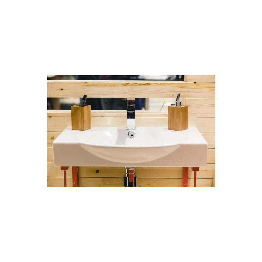 Умывальник Sanita Luxe Infinity 65 с кронштейнами и полотенцедержателем INF65SLWB01KR