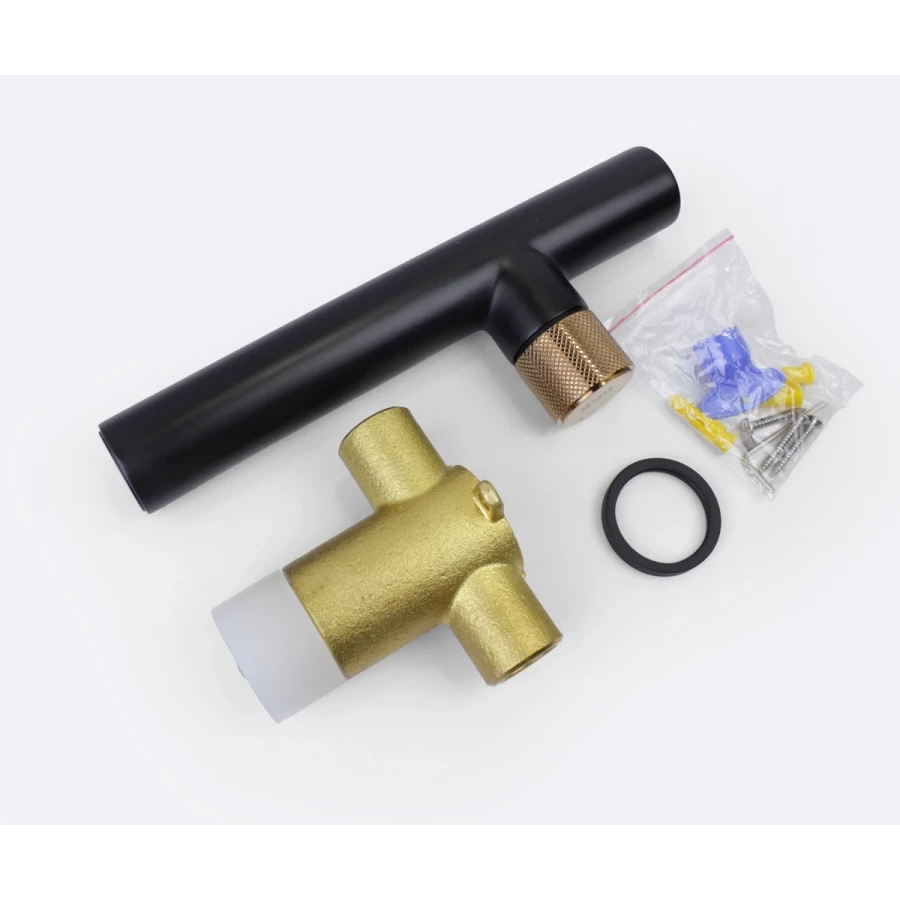 Смеситель настенный Bronze de Luxe Avangarde 2021MH черный, розовое золото