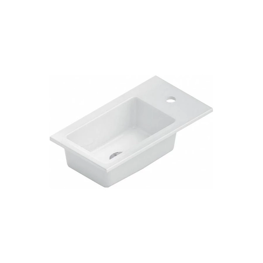 Раковина Kerama Marazzi Lato встраиваемая сверху 50 белая глянцевая LA.wb.50