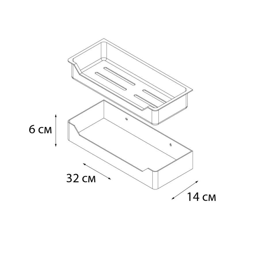 Полка Fixsen Hotel прямоугольная одноэтажная с пластиковой вставкой FX-31003C