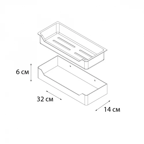 Полка Fixsen Hotel прямоугольная одноэтажная с пластиковой вставкой FX-31003C