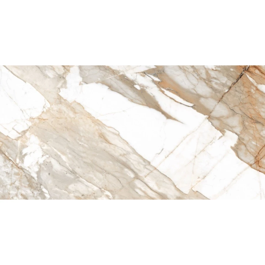 Керамогранит Bluezone Scotish White A Glossy глянцевый бежевый BZ73139 120х60 см