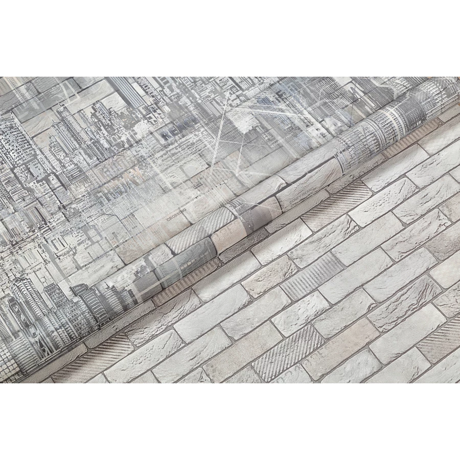 Обои флизелиновые Palitra Life Manhattan серые PL71814-14 1,06х10,05 м