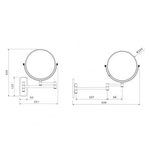 Зеркало косметическое настенное 5х AQ4911CR