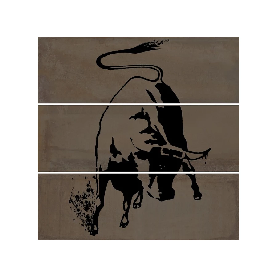 Плитка настенная Kerama Marazzi Раваль Панно Бык матовое коричневое VB\A21\3x\13062TR 90x90 см