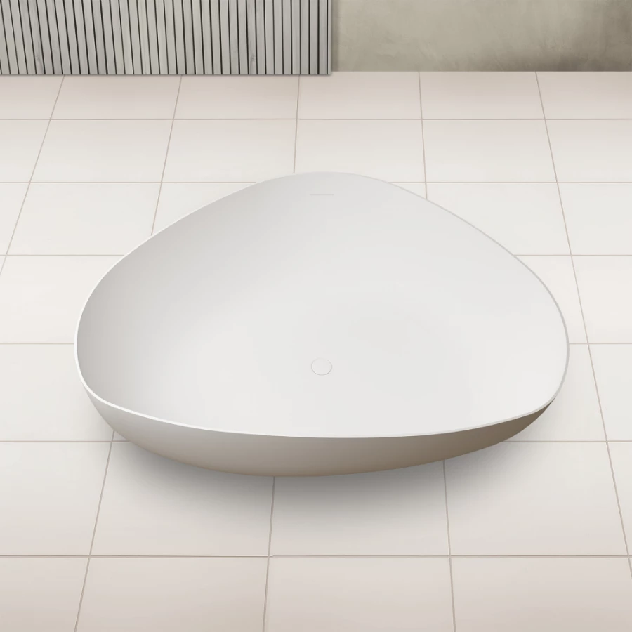 Ванна из искусственного камня Abber Stein белая матовая AS9608 180x130 см