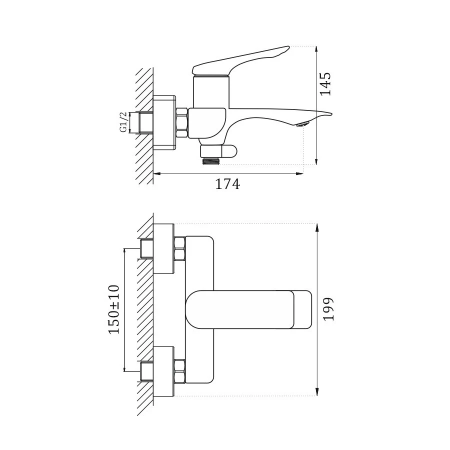 Смеситель Haiba для ванны хром HB60816