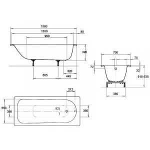 Стальная ванна Kaldewei Eurowa mod 310-1 119612030001 150x70 см