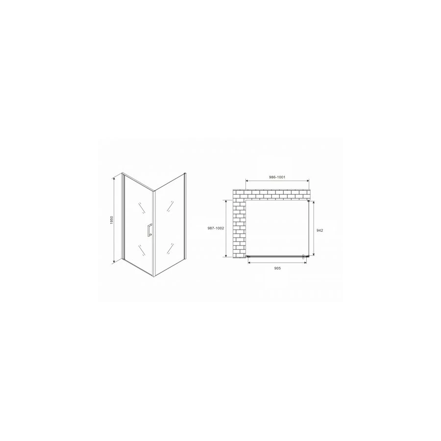 Душевой уголок Abber Sonnenstrand AG04100B-S100B 100х100 см