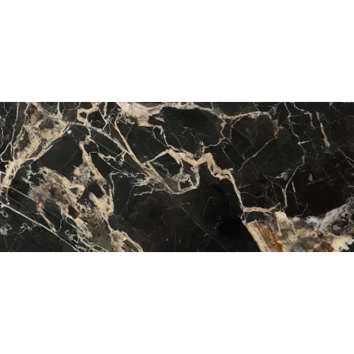 Керамогранит La Fabbrica Marmi Siciliani Black Gold Lap Ret полуглянцевый черный 276102 120х60 см