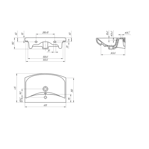 Раковина Cersanit Carina 60 UM-CAR60/1