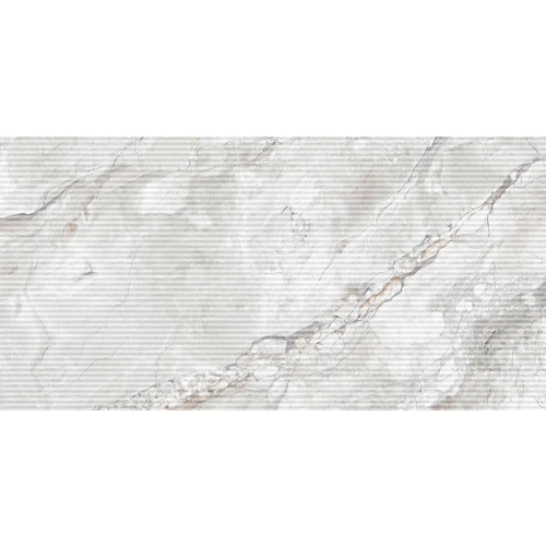 Плитка настенная Eurotile Ceramica Eteri Light Grey Line глянцевая серая 60х30 см