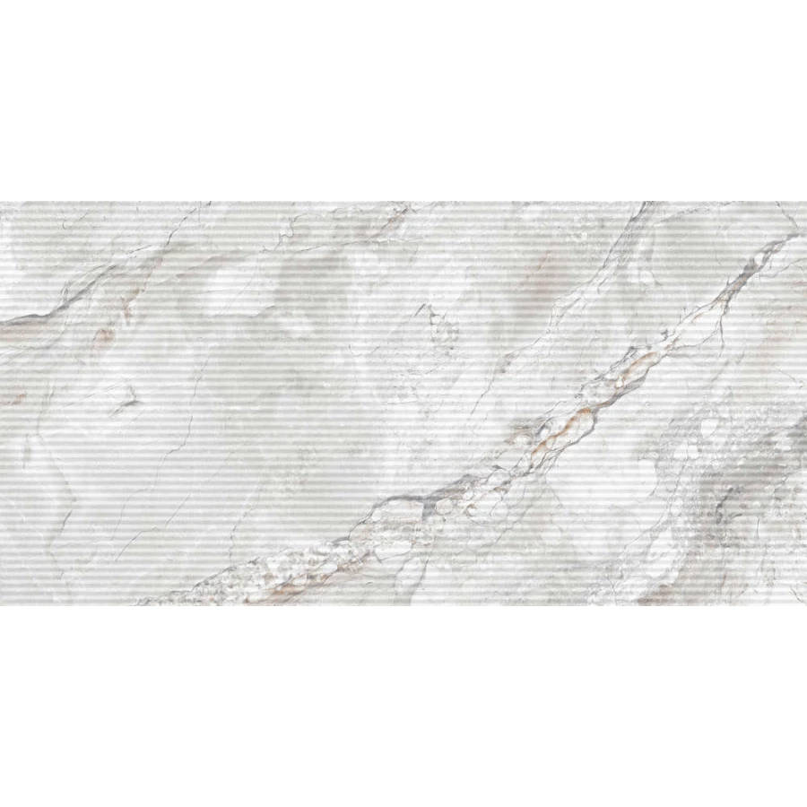 Плитка настенная Eurotile Ceramica Eteri Light Grey Line глянцевая серая 60х30 см
