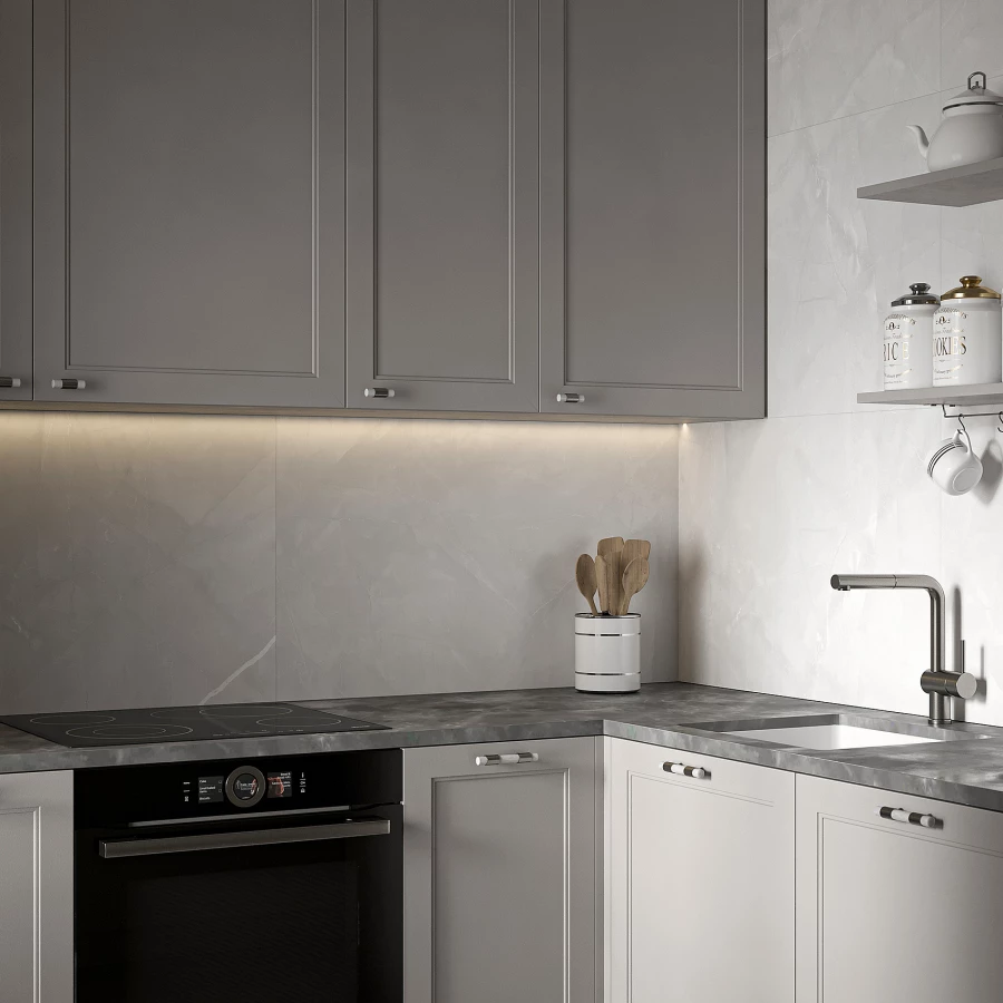 Керамогранит Керамин Нобл 7 матовый белый 120х60 см