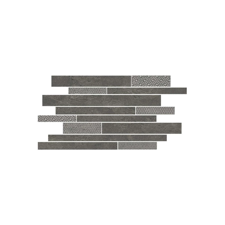 Керамогранит Kerama Marazzi Ламелла Декор мозаичный матовый темно-серый SBM011\SG458520 50,2x25 см