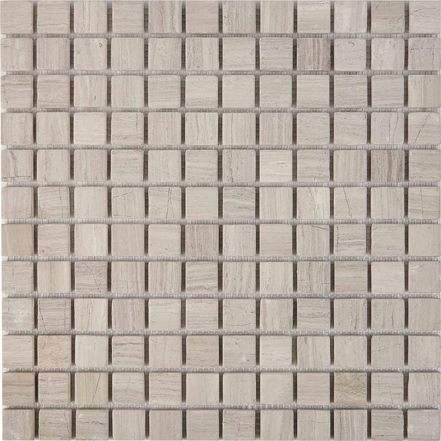Мозаика Pixel mosaic Мрамор White Wooden чип 23x23 мм сетка Матовая Pix 256 30,5х30,5 см