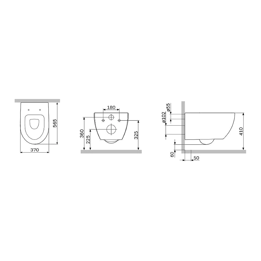 Унитаз подвесной Am Pm Awe FlashClean без сиденья C111700WH