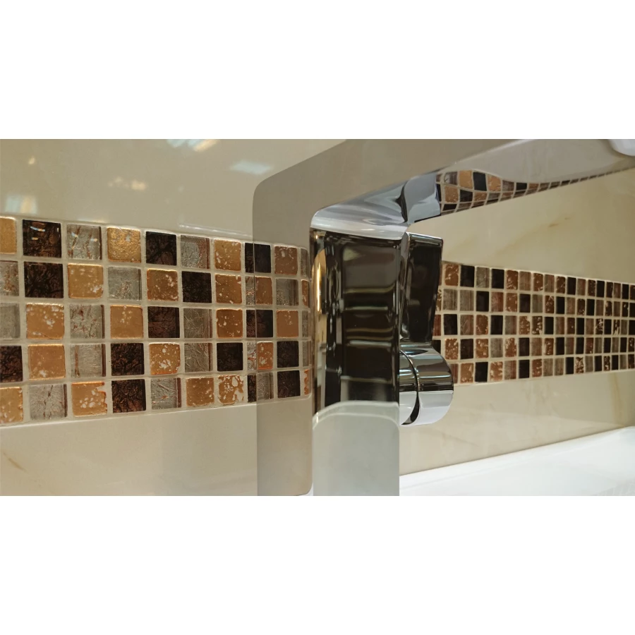 Мозаика из стекла и натурального камня Caramelle Mosaic Classica 6 золотисто-коричневый 31х31 см