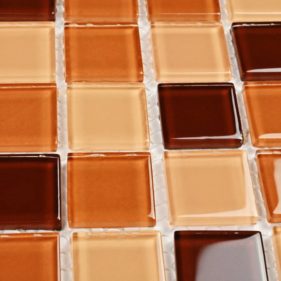 Мозаика Bonaparte Стеклянная мозаика Coffee mix 25х25 глянцевая коричневая 30х30 см